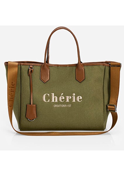 Rachel Large Kanvas Askılı Omuz Kadın Yeşil Çanta