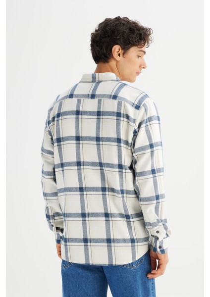 %100 Pamuk Relaxed Fit Rahat Kesim Klasik Yaka Ekose Cepli Gömlek indirimleri