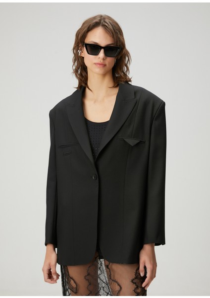 Oversize Siyah Yün Ceket modelleri