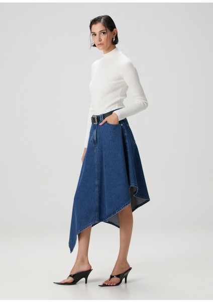 Mavi Asimetrik Denim Etek fiyatları