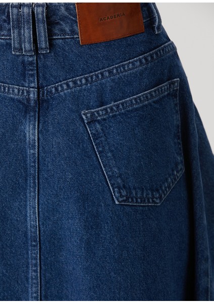 Mavi Asimetrik Denim Etek
