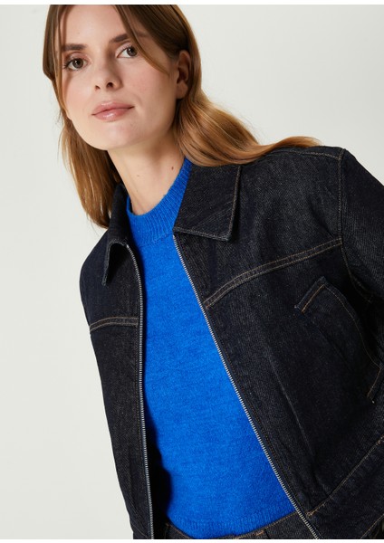 Lacivert Kısa Denim Mont fiyatları