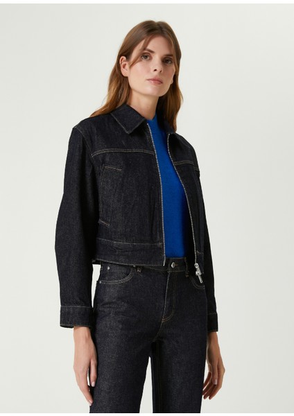 Lacivert Kısa Denim Mont fırsatları