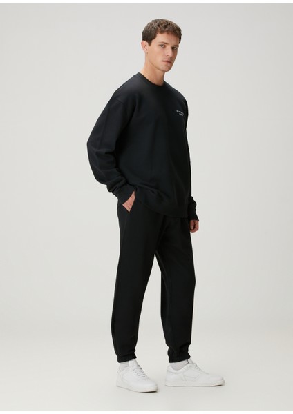 Siyah Awards Logo Baskılı Oversized Sweatshirt modelleri