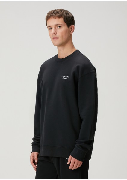Siyah Awards Logo Baskılı Oversized Sweatshirt fırsatları