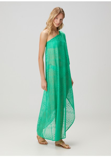 Yeşil Tül Plaj Elbisesi modelleri
