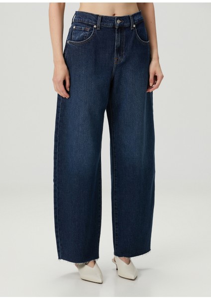 Koyu Mavi Wide Leg Jean Pantolon modelleri