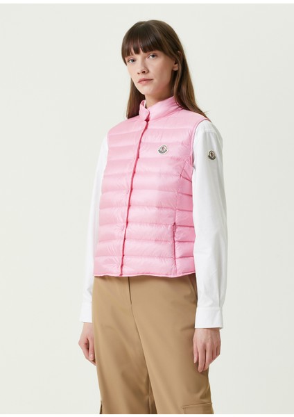 Liane Pembe Dik Yaka Puff Yelek modelleri