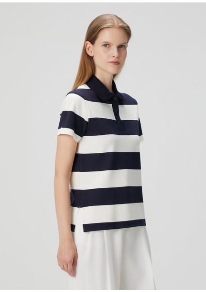 Mavi Beyaz Çizgili Polo T-Shirt fırsatları