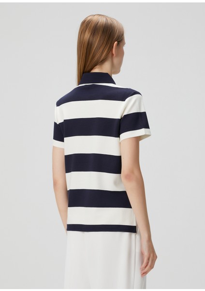 Mavi Beyaz Çizgili Polo T-Shirt indirimleri