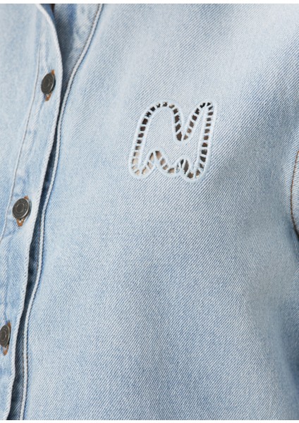 Mavi Crop Denim Gömlek indirimleri
