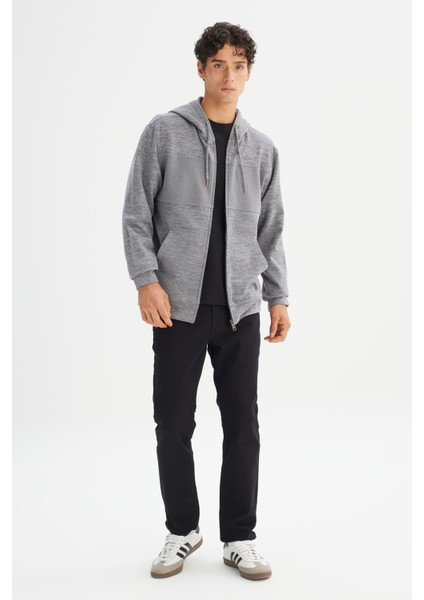 Regular Fit Normal Kesim Kapüşonlu Cepli Içi Polarlı Fermuarlı Sweatshirt fiyatları