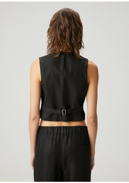 Siyah Keten Yelek indirimleri