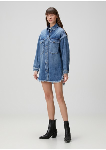 Faye Mavi Oversized Denim Elbise fiyatları