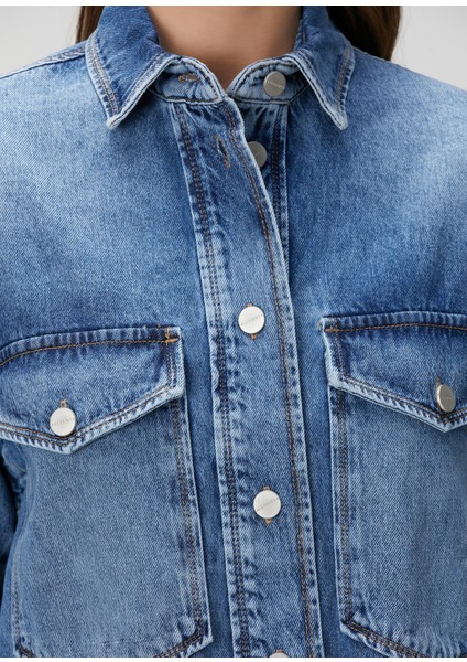 Faye Mavi Oversized Denim Elbise