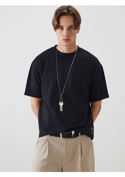 Yeni Sezon Bisiklet Yaka Kısa Kollu Erkek Sweatshirt