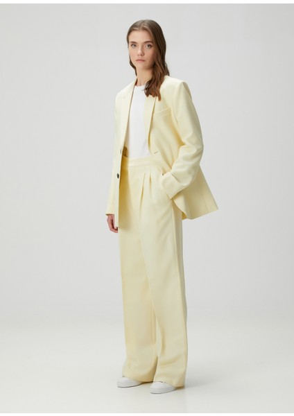 Açık Sarı Yün Pantolon