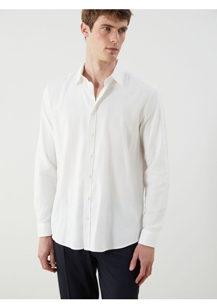 Yeni Sezon Slim Fit Uzun Kollu Gabardin Erkek Gömlek