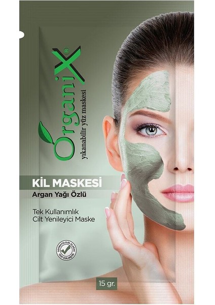 Argan Yağı Özlü Tek Kullanımlık Kil Maskesi - Cilt Yenileyici Maske 15 gr (3 Adet) fiyatları