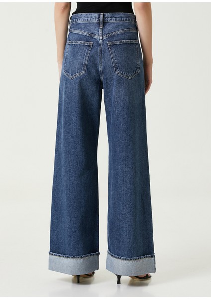 Dame Mavi Wide Leg Jean Pantolon indirimleri