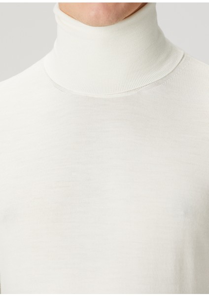 Kırık Beyaz Balıkçı Yaka Yün Kazak indirimleri