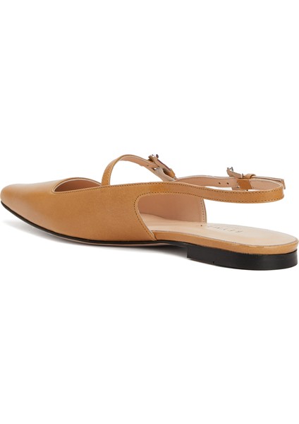 Taba Slingback Deri Ayakkabı modelleri