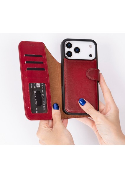 Apple iPhone 17 Pro Uyumlu Hakiki Deri Kişiselleştirilebilir Telefon Kılıfı
