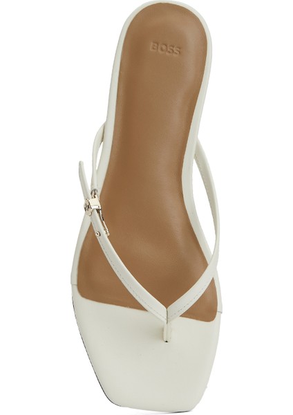 Charlize Beyaz Kadın Deri Terlik fırsatları