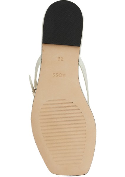 Charlize Beyaz Kadın Deri Terlik indirimleri