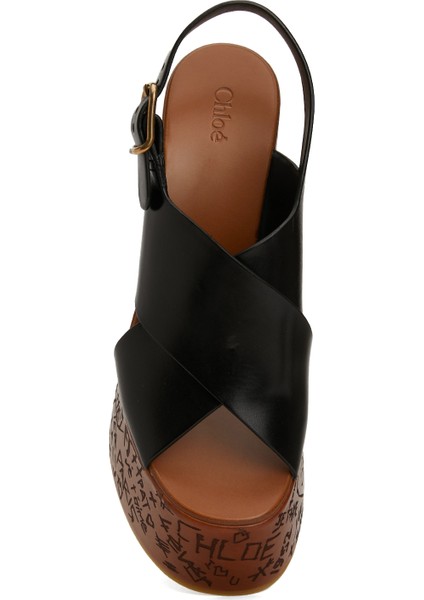 Maxime Wedge Siyah Kadın Deri Espadril fırsatları