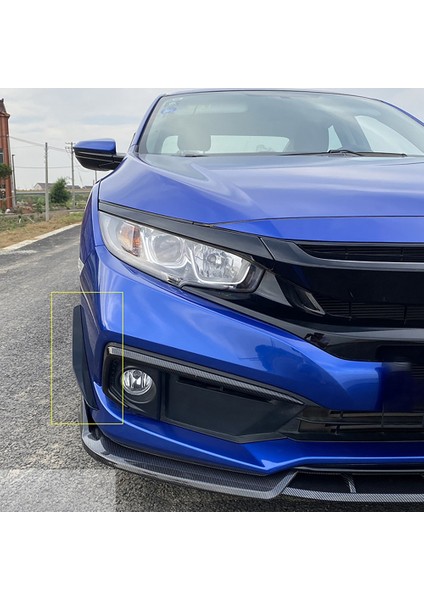 Parlak Siyah Ön Tampon Dudak Ayırıcı Fin Hava Knifi Otomatik Vücut Kiti Araba Spoiler Honda Civic Fk8 Sı Type-R 2019-2021 (Yurt Dışından) fiyatları