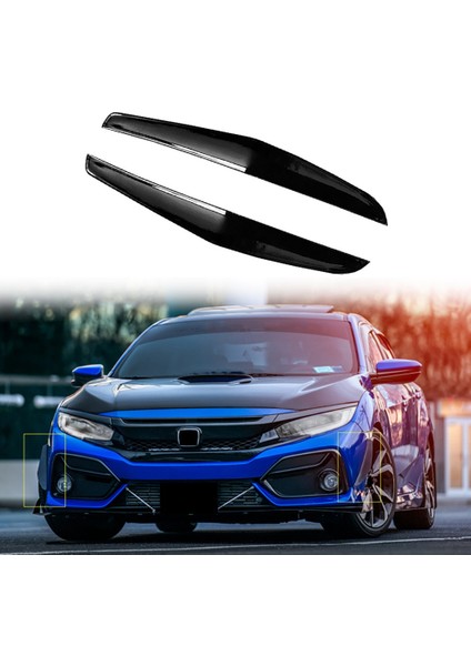 Parlak Siyah Ön Tampon Dudak Ayırıcı Fin Hava Knifi Otomatik Vücut Kiti Araba Spoiler Honda Civic Fk8 Sı Type-R 2019-2021 (Yurt Dışından) indirimleri