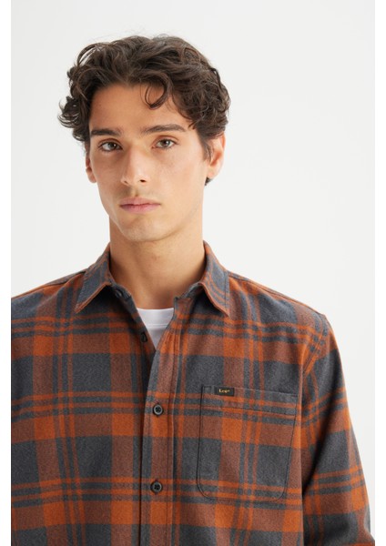 %100 Pamuk Regular Fit Normal Kesim Klasik Yaka Cepli Ekose Gömlek fırsatları