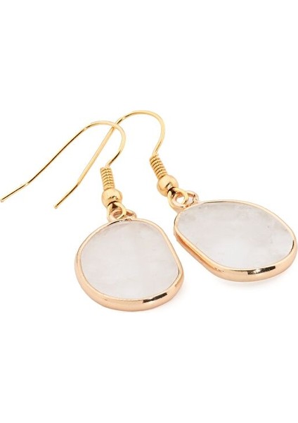 Aria Doğal Taş Beyaz Küpe