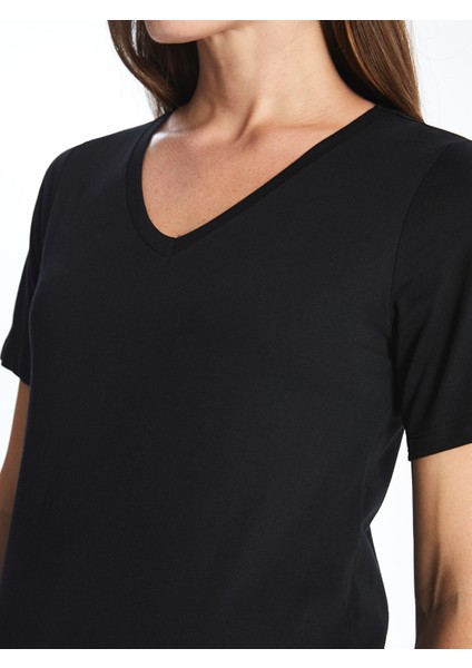 Yeni Sezon V Yaka Kadın Tişört modelleri