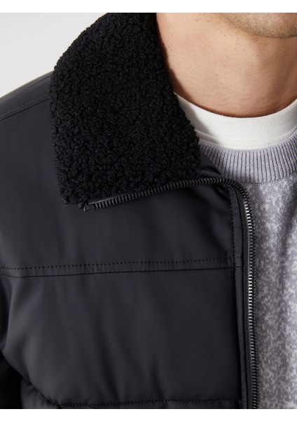 Yeni Sezon Standart Kalıp Gömlek Yaka Erkek Deri Görünümlü Ceket modelleri