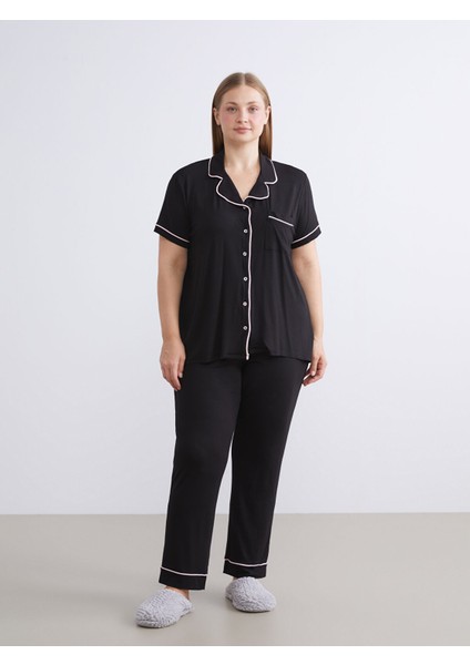 Yeni Sezon Gömlek Yaka Kadın Pijama Takımı modelleri