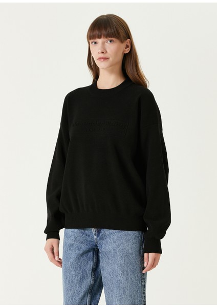 Siyah Bisiklet Yaka Sweatshirt modelleri