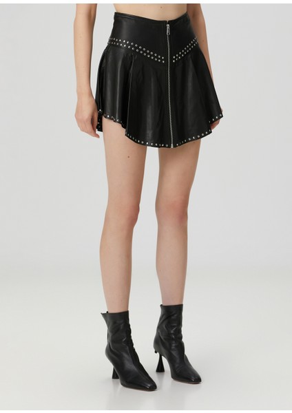 Naria Siyah Mini Deri Etek fırsatları