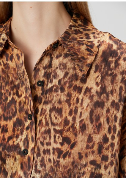 Charli Leopar Desenli Keten Gömlek indirimleri