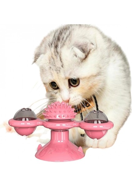 Pet Malzemeleri Vantuzlu Fırıldak Toplu Dönen Şeffaf Depo Tasarım Interaktif Kedi Oyuncağı (4887) modelleri