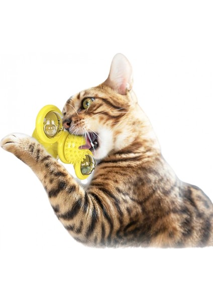 Pet Malzemeleri Vantuzlu Fırıldak Toplu Dönen Şeffaf Depo Tasarım Interaktif Kedi Oyuncağı (4887) indirimleri