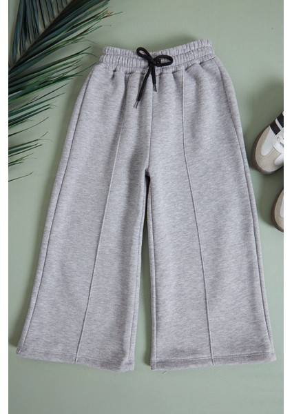 3 Iplik Çima Dikişli Kız Çocuk Palazzo Eşofman Altı