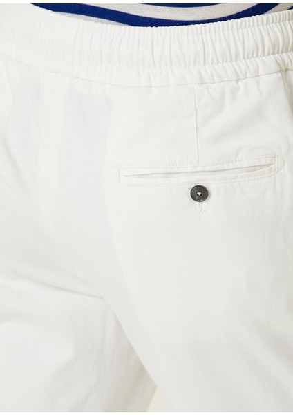Beyaz Beli Kordonlu Pantolon indirimleri