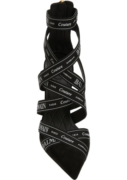 Couture Siyah Deri Topuklu Ayakkabı modelleri