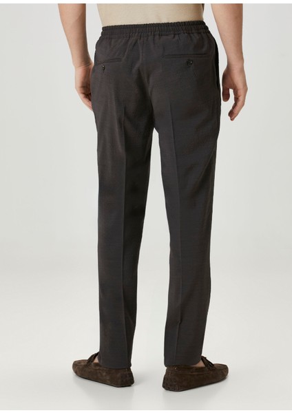 Kahverengi Beli Kordonlu Yün Pantolon modelleri