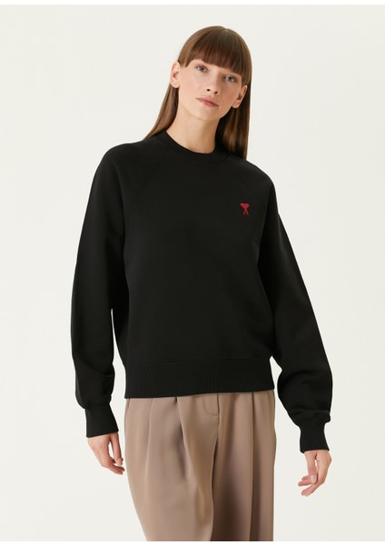 Siyah Logo Nakışlı Sweatshirt modelleri