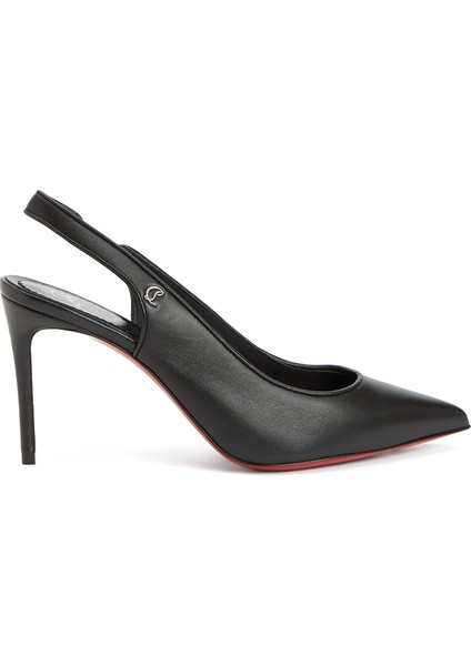 Sporty Kate Siyah Deri Topuklu Ayakkabı