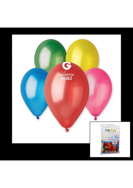 GM-110-82 Metalik - Karışık Balon 11&amp;apos;&amp;apos; - 28CM - 100 Parça (4887)