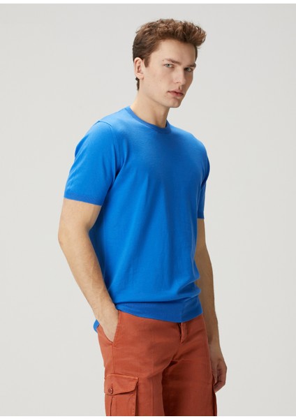 Açık Mavi Kısa Kollu Triko